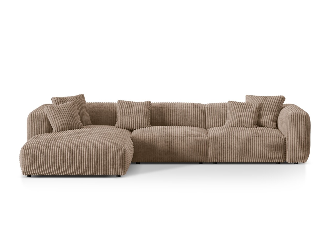Coltar modular stanga 3 locuri, Martina-212, Micadoni Home, 332x176x75 cm, velur, maro ghinda Colțare